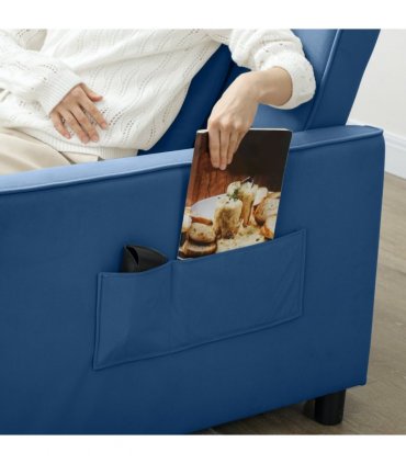 HOMCOM Reversible L-Shaped Sectional Sofa Bed with Cushions, Blue