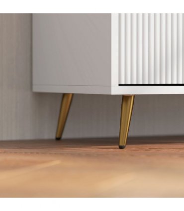 HOMCOM Modern TV Stand Cabinet with Storage for Living Room, White