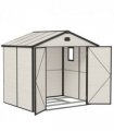 Outsunny 8 x 6ft Garden Shed Storage w/ Foundation Kit, Vents, Cream White