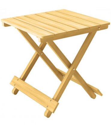 Outsunny Wooden Folding Garden Table, Folding Side Table, Nature Wood Finish