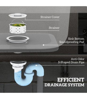 HOMCOM Outdoor Kitchen Sink Unit with Cold and Hot Water Pipe
