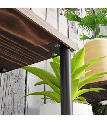 Outsunny 4 Tiered Metal Flower Shelf Display Rack, Carbonised Finish