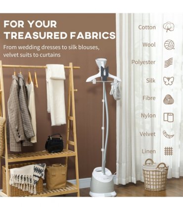HOMCOM Clothes Steamer, Garment Steamer Clothing Wrinkle Remover, Grey