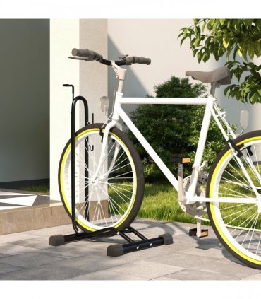 SPORTNOW Vertical & Horizontal Bike Rack Fits 6"-28" and 700c Bikes, Black