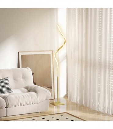HOMCOM LED Floor Lamp, Standing Lamp with3 Adjustable Brightness Gold Tone