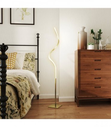 HOMCOM LED Floor Lamp, Standing Lamp with3 Adjustable Brightness Gold Tone