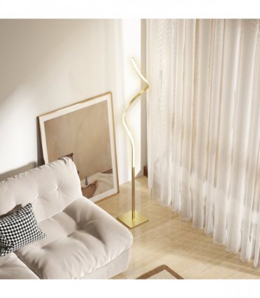 HOMCOM LED Floor Lamp, Standing Lamp with3 Adjustable Brightness Gold Tone