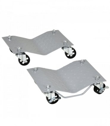 DURHAND 2PCS 680kg Car Wheel Dollies with Swivel Casters, Wheel Dolly, Grey