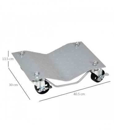 DURHAND 2PCS 680kg Car Wheel Dollies with Swivel Casters, Wheel Dolly, Grey