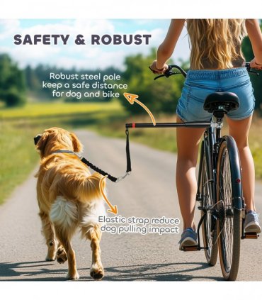 PawHut Dog Lead for Bicycle, Easy Installation, for Cycling, Training