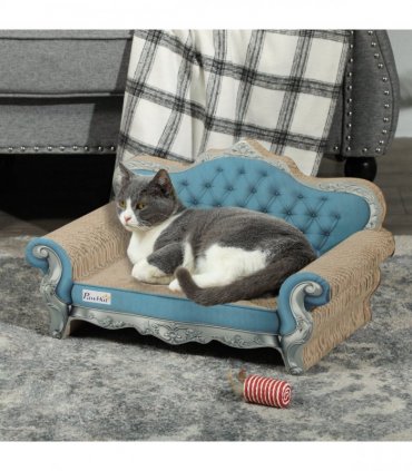 PawHut 2 in 1 Cardboard Cat Scratching Board with Catnip for Indoor Cats