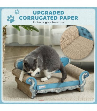 PawHut 2 in 1 Cardboard Cat Scratching Board with Catnip for Indoor Cats