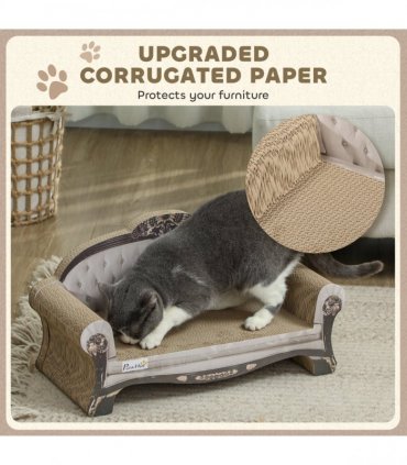 PawHut Cat Scratching Board with Organic Catnip for Indoor Cats, Brown