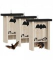 PawHut 3PCs Bat Boxes Designed to Attract Bats, 18 x 6 x 22.5 cm