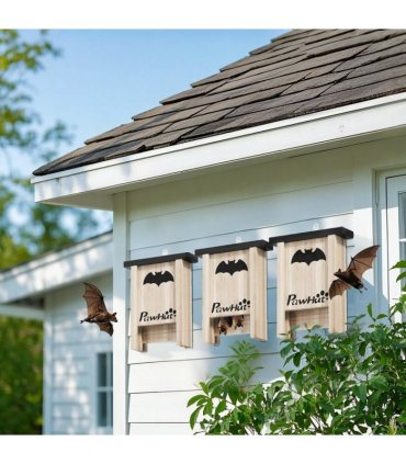 PawHut 3PCs Bat Boxes Designed to Attract Bats, 18 x 6 x 22.5 cm