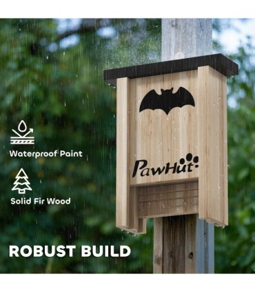 PawHut 3PCs Bat Boxes Designed to Attract Bats, 18 x 6 x 22.5 cm