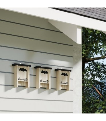 PawHut 3PCs Bat Boxes Designed to Attract Bats, 18 x 6 x 22.5 cm