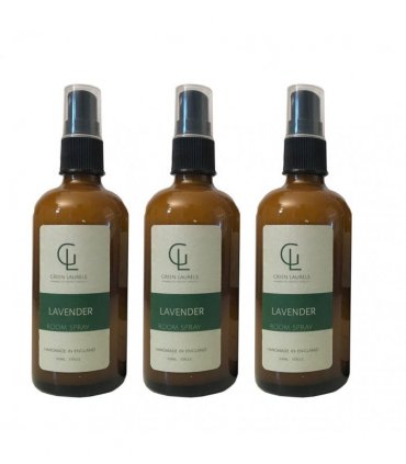 Aqueous Lavender Room Spray 100ml in Amber Glass, 3 Bottles