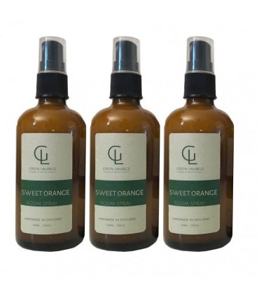 Aqueous Sweet Orange Room Spray 100ml in Amber Glass, 3 Bottles
