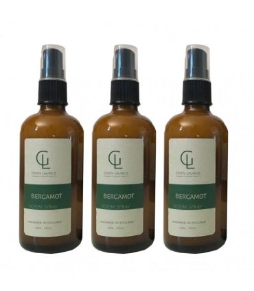 Aqueous Bergamot Room Spray 100ml in Amber Glass, 3 Bottles