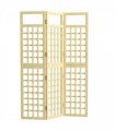 Outsunny 3-Panel Wooden Garden Privacy Screen, Natural Wood Finish