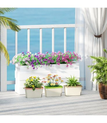 Outsunny 3 Pcs Self Watering Plant Pots w/ Visual Water Level Window