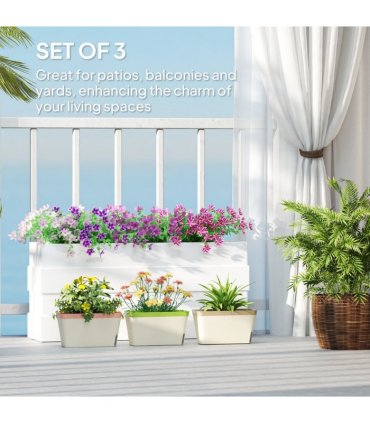 Outsunny 3 Pcs Self Watering Plant Pots w/ Visual Water Level Window