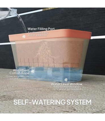 Outsunny 3 Pcs Self Watering Plant Pots w/ Visual Water Level Window