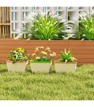 Outsunny 3 Pcs Self Watering Plant Pots w/ Visual Water Level Window