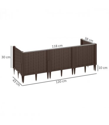 Outsunny Plastic Planter Box Kit, Modular Raised Bed for Flowers, Herbs