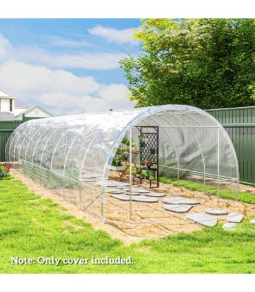 Outsunny 6 X 10m UV Resistant Waterproof Plastic Polytunnel Cover, Clear