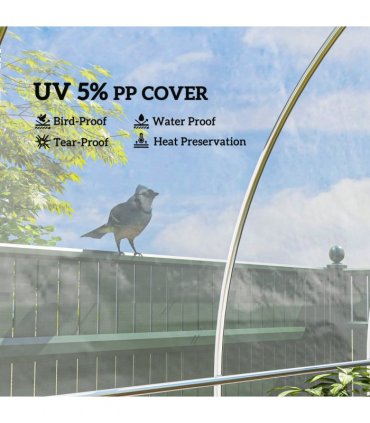 Outsunny 6 X 10m UV Resistant Waterproof Plastic Polytunnel Cover, Clear