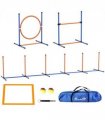 PawHut 4 Pcs Dog Agility Training Equipment, Dog Outdoor Games w/ Carry Bag
