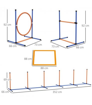 PawHut 4 Pcs Dog Agility Training Equipment, Dog Outdoor Games w/ Carry Bag