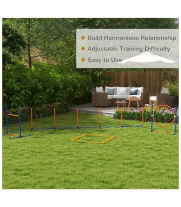 PawHut 4 Pcs Dog Agility Training Equipment, Dog Outdoor Games w/ Carry Bag