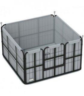 PawHut Dog Whelping Box w/ Washable Pee Pad, Windproof Cloth, Black