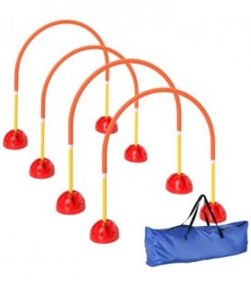 PawHut 4 Piece Dog Agility Training Equipment with Carry Bag, Orange