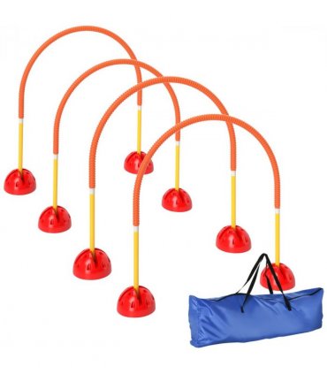 PawHut 4 Piece Dog Agility Training Equipment with Carry Bag, Orange