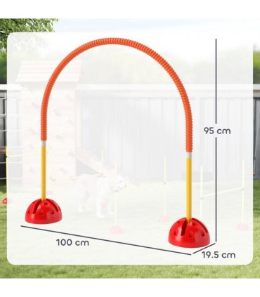 PawHut 4 Piece Dog Agility Training Equipment with Carry Bag, Orange
