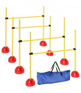 PawHut 4 Piece Dog Agility Equipment with 4 Hurdle Bar for Jump Training