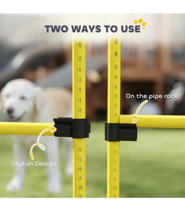 PawHut 4 Piece Dog Agility Equipment with 4 Hurdle Bar for Jump Training