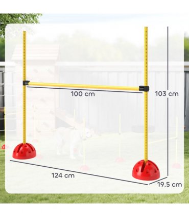 PawHut 4 Piece Dog Agility Equipment with 4 Hurdle Bar for Jump Training