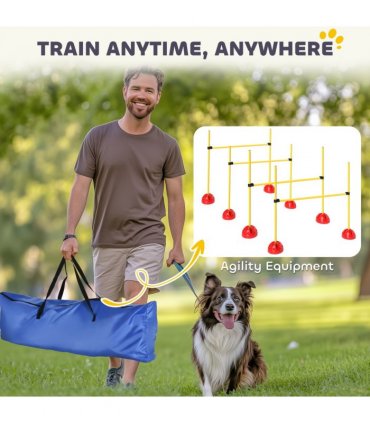 PawHut 4 Piece Dog Agility Equipment with 4 Hurdle Bar for Jump Training