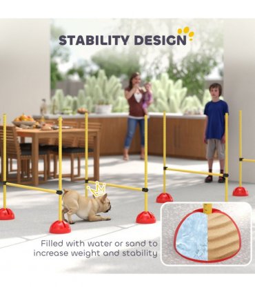 PawHut 4 Piece Dog Agility Equipment with 4 Hurdle Bar for Jump Training