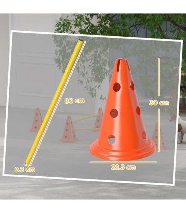 PawHut Dog Agility Equipment Set, 3 PCS Adjustable Height Jumping Obstacles