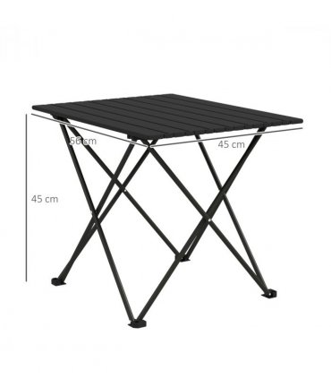 Outsunny Folding Camping Table for Outdoor Camping, Picnic, Hiking, Black