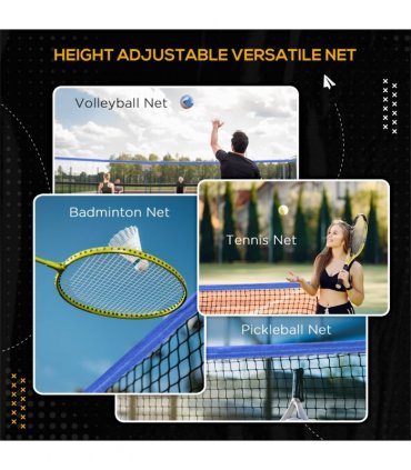 SPORTNOW 4m Badminton Net, Adjustable Sports Net for Tennis, Volleybal, Blue