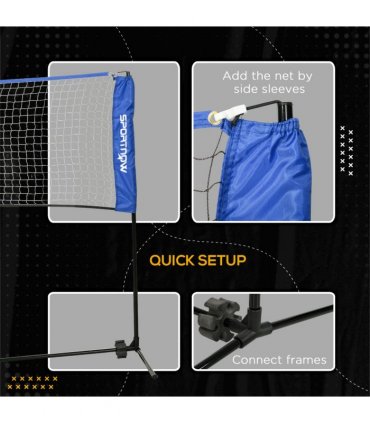 SPORTNOW 4m Badminton Net, Adjustable Sports Net for Tennis, Volleybal, Blue