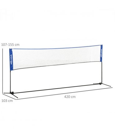 SPORTNOW 4m Badminton Net, Adjustable Sports Net for Tennis, Volleybal, Blue