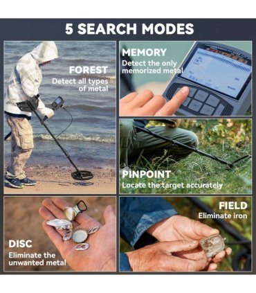 Outsunny Gold Metal Detector with DSP Chip and 5 Professional Modes